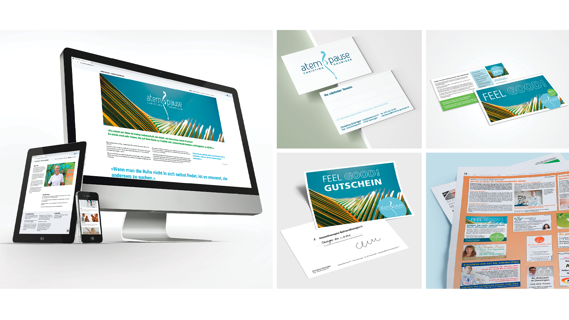 atempause Website und Drucksachen