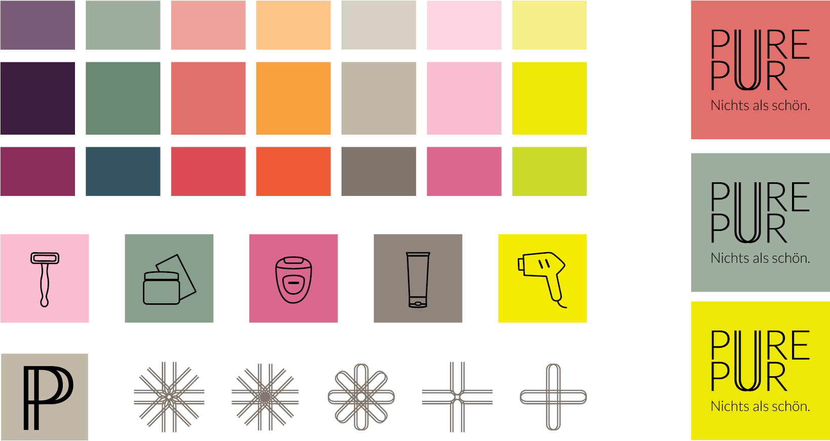 PUREPUR Farbwelt, Icons und Logoentwicklung