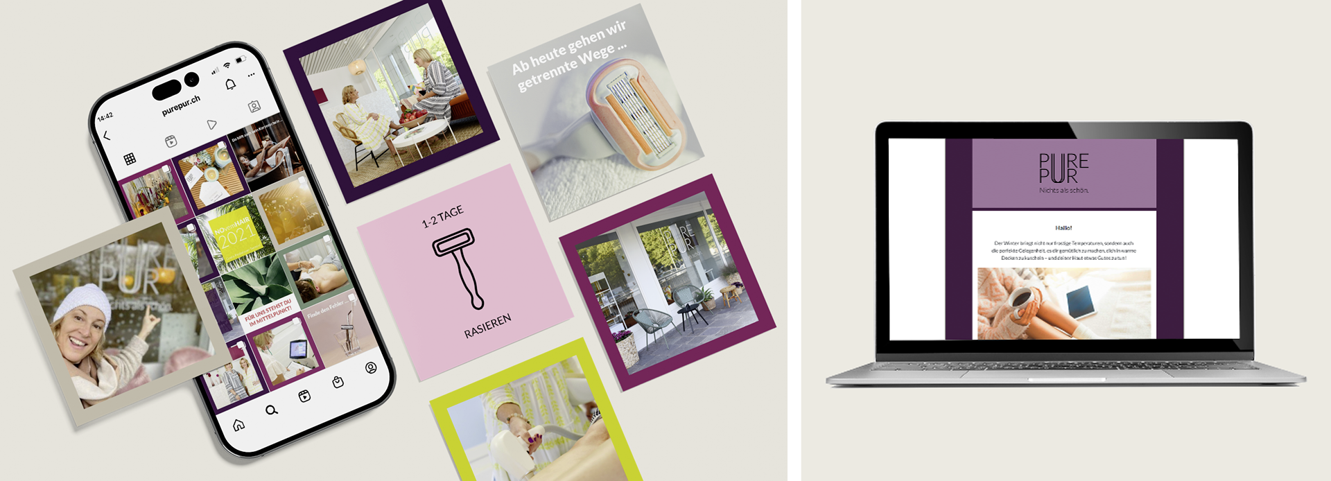 PUREPUR Social Media und Website